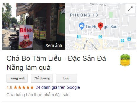 Google Maps chả bò Tâm Liễu Đà Nẵng